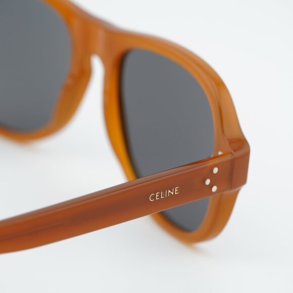 Celine CL40298I 45A CELINE 3 DOTS Sunglasses Brown Aviator Frame, Grey Lenses - Picture 5 of 9